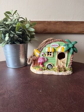 Hobby Lobby Green & Yellow Tropical Caravan Bird house